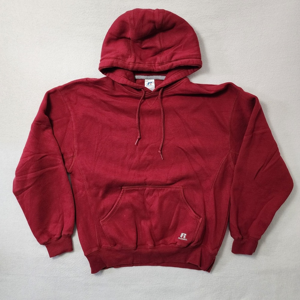 Vintage Y2k Russell Athletic Hoodie Mens Large Red Pullover Skater Grunge